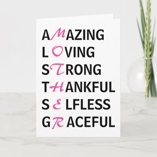 Moeder betekent Moederdag Kaart (Voorkant)