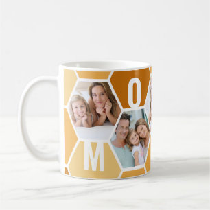 Moeder bewerkbare 5 foto 5 letter bijenkorf koffiemok