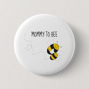 Moeder bij button voor hommel baby shower