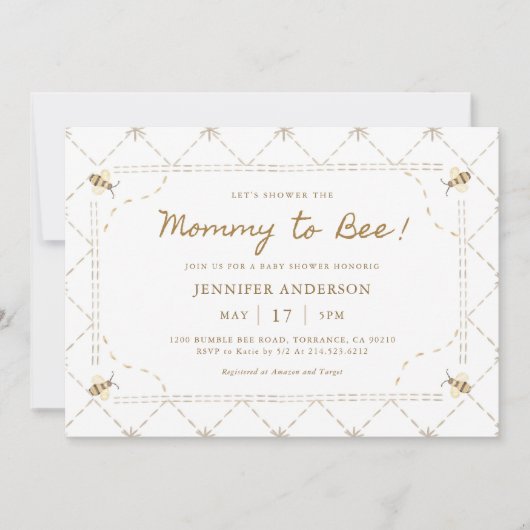 Moeder Bij Moederdag Honing Baby Shower Kaart (Voorkant)