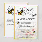 Moeder-bij-wordt Bij Bloemen Meisje Baby Shower Ui Kaart (Voorkant / Achterkant)