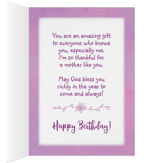 Moeder Birthday, je bent zo'n geweldige zegen. (Binnen (Rechts))