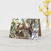 Moeder-Birthday-kaart met Koala joey Kaart (Gele Bloem)