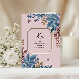 Moeder Blauw en Elegant Gouden Kleurrijke Bladeren Kaart