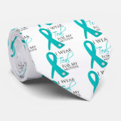 Moeder - Blauwgroen Ovariumkanker van ribbon Stropdas (Opgerold)