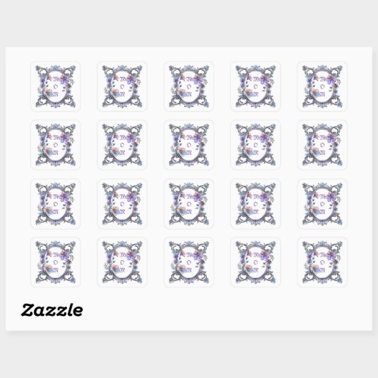Moeder Bloem Frame Vierkante Sticker (Vel)