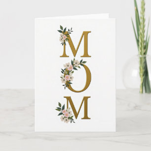 Moeder Bloem Gouden Letter Kaart