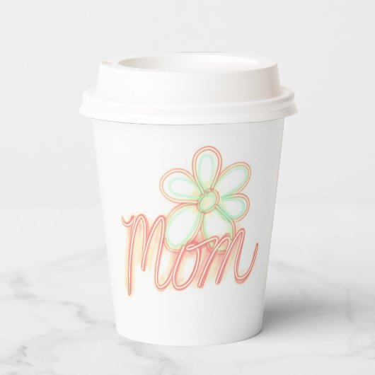 Moeder Bloem Kunst Papieren Bekers (Achterkant)