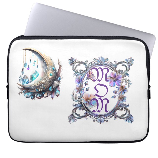 Moeder Bloemen Frame Laptop Sleeve (Voorkant)