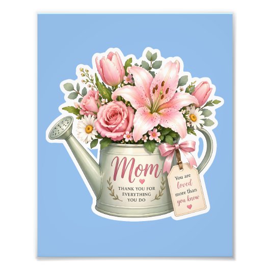 Moeder Bloemen Gietkan Foto Afdruk (Voorkant)