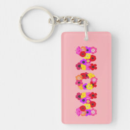 Moeder Bloemen Typografie Sleutelhanger