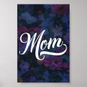 Moeder bloemig donker moederdag poster (Voorkant)