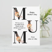 Moeder bloemkaart met vette typografie 'Fijne Moed (Staand voorkant)