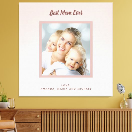 Moeder bloos roze roosgoud foto canvas afdruk (Insitu (Woonkamer))