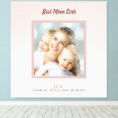 Moeder bloos roze roosgoud foto canvas afdruk (Insitu (Houten vloer))