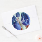 Moeder Blue Tulips-Sticker Ronde Sticker (Envelop)