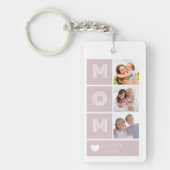 Moeder Blush Roze Hart Foto's Sleutelhanger (Voorkant)