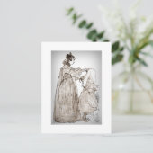 Moeder borst haar dochter haar haar haar haar haar briefkaart (Staand voorkant)