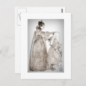 Moeder borst haar dochter haar haar haar haar haar briefkaart (Voorkant / Achterkant)