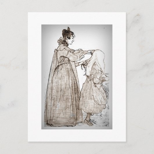 Moeder borst haar dochter haar haar haar haar haar briefkaart (Voorkant)