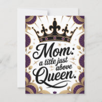 Moeder boven Queen Crown Moederdag Elegant