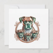 Moeder Boxer En Haar 3 Pups Kaart (Achterkant)