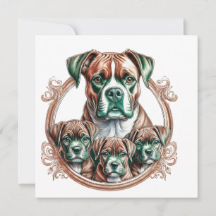 Moeder Boxer En Haar 3 Pups Kaart