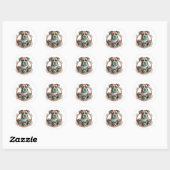Moeder Boxer En Haar 3 Pups Ronde Sticker (Vel)