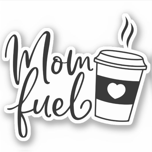 Moeder Brandstof Koffie Cup Sticker (Voorkant)