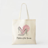 Moeder Bride Groom Silver laat roze rozen bruiloft Tote Bag (Voorkant)