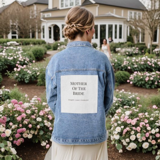 Moeder Bruidsjassen | Elegante Trouwstijl Denim Jacket (Huwelijk Achterkant)