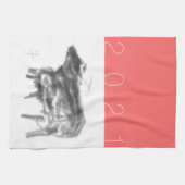 Moeder Buffalo en haar kubus Chinese Ox Year KT Theedoek (Horizontaal)