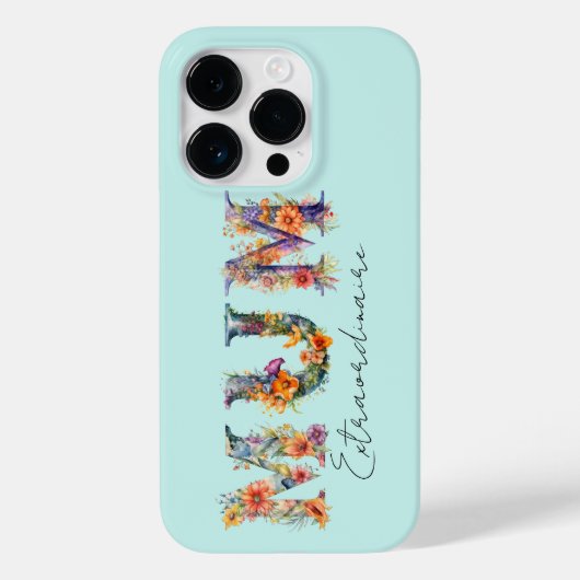 Moeder Buitengewone Bloementypografie Case-Mate iPhone Case (Achterkant)