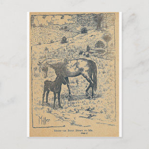 Moeder bukte zich naar me Black Beauty Briefkaart