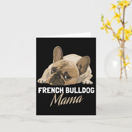 Moeder Bulldog Bull Dog Lovers Kaart (Gele Bloem)