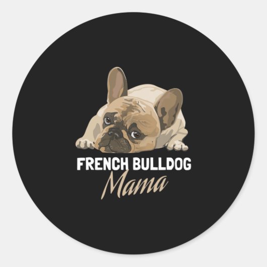 Moeder Bulldog Bull Dog Lovers Ronde Sticker (Voorkant)