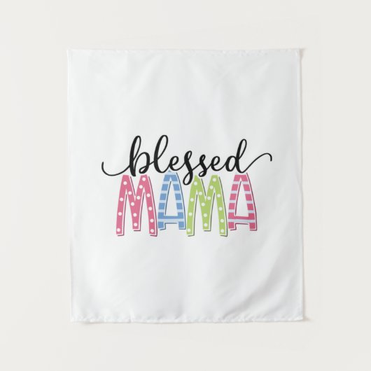 Moeder Cadeau Gezegende Mama Wandkleed (Voorkant)