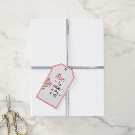 moeder cadeau Label – Bloemen Moederdag Cadeaulabel (Met Touw)