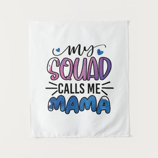 Moeder Cadeau Mijn Squad Noemt Me Mama Wandkleed (Voorkant)