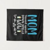 Moeder Cadeau Moeder Ondersteboven Wow Wandkleed (Voorkant (horizontaal))