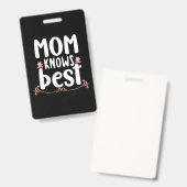 Moeder Cadeau Moeder Weet Het Best Badge (Voor- en achterkant)