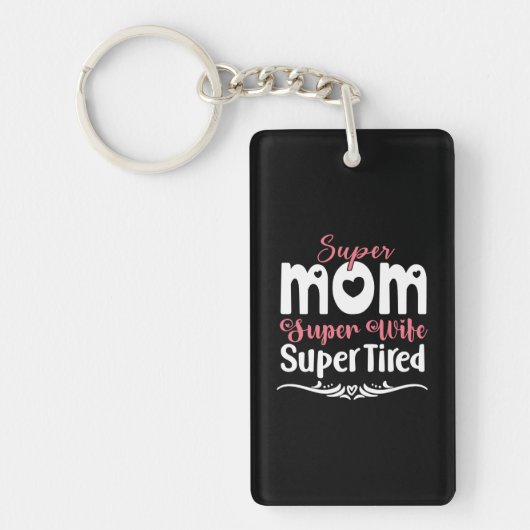Moeder Cadeau Super Moeder Super Vrouw Sleutelhanger (Voorkant)