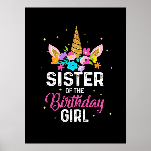 Moeder Cadeau | Zus Van De Jarige Verjaardag Poster (Voorkant)