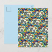 MOEDER CAT EN KITTEN, PATCHWORK QUILTS, PINCUSHION BRIEFKAART (Voorkant / Achterkant)