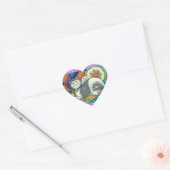 MOEDER CAT EN KITTEN, PATCHWORK QUILTS, PINCUSHION HART STICKER (Envelop)