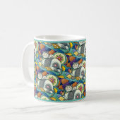 MOEDER CAT EN KITTEN, PATCHWORK QUILTS, PINCUSHION KOFFIEMOK (Voorkant links)
