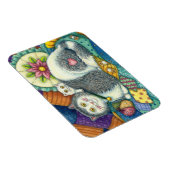 MOEDER CAT EN KITTEN, PATCHWORK QUILTS, PINCUSHION MAGNEET (Rechterzijde)