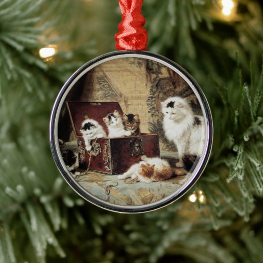 Moeder Cat en Kittens van Henriette Ronner-Knip Metalen Ornament (Boom)
