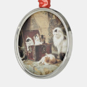 Moeder Cat en Kittens van Henriette Ronner-Knip Metalen Ornament (Links)