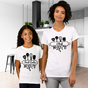 Moeder Chef Zwarte Keuken Gereedschap Culinair Ont T-shirt